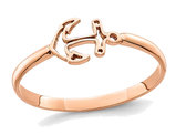 14K Rose Pink Gold Polished Anchor Ring
